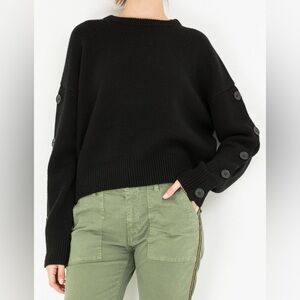 Nili Lotan Black Button-Accent Women's Sweater